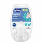 Tétines Chicco Physio Silicone 0M+ (Lot de 2) – Débit Adapté & Anti-Coliques
