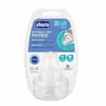 Tétines Chicco Physio Silicone 4M+ (Lot de 2) – Débit Adapté & Anti-Coliques