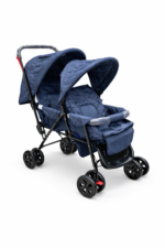 Poussette Double Jumeaux Bébé Love 0–22kg | Poussette Duo Confort Inclinable avec Frein Centralisé