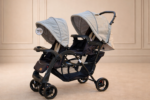 Poussette Double Luxe pour Jumeaux MINI POUCE– Confort Premium & Pliage Compact (Naissance à 15kg)