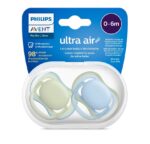 Sucettes Philips Avent Ultra Air 0-6 Mois – Lot de 2 | Douces, Respirantes et Sans BPA