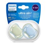 Sucettes Philips Avent Ultra Air 0-6 Mois – Lot de 2 | Douces, Respirantes et Sans BPA