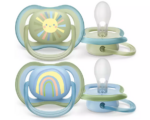 Sucettes Philips Avent Ultra Air 0-6 Mois Mix Soleil Arc-en-ciel– Lot de 2 | Douces, Respirantes et Sans BPA – Image 2