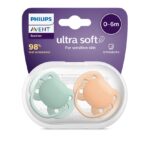 Sucettes Philips Avent Ultra Soft 0-6 Mois Lot de 2 | Tétines Bébé Douces Sans BPA