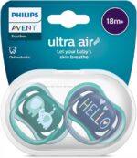Sucettes Philips Avent Ultra Air Animals 18-36 Mois – Lot de 2 Sucettes Orthodontiques avec Boîte de Stérilisation – Image 2